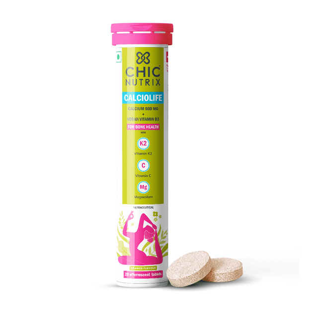 CHICNUTRIX CALCIOLIFE-VITAMINS FOR STRONGER BONES (20 Effervescent Tablets, Orange Flavour)
